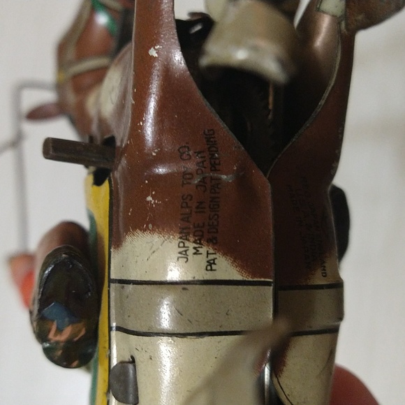 Vintage Japan Alps Toy Co. Celluloid Cowboy/Tin Horse Windup Toy - Picture 8 of 8